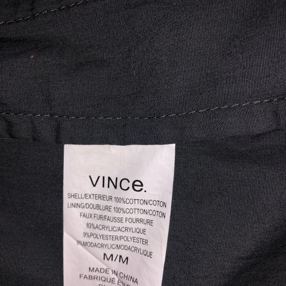 VINCE Grey Jacket with Faux Fur (FITS LIKE AN XS) - Picture 8 of 8